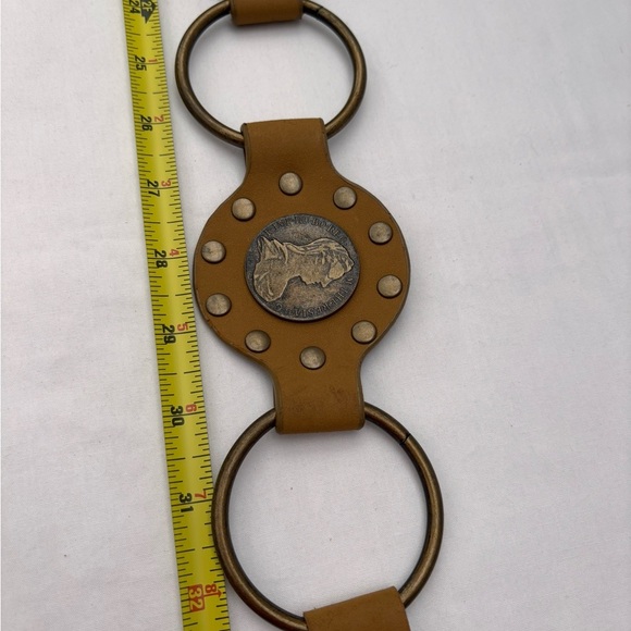 Tan Faux Leather Belt with Fringe and O-Ring Buckle - Picture 8 of 11